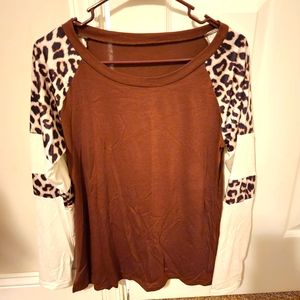Long Sleeve Leopard Print Shirt